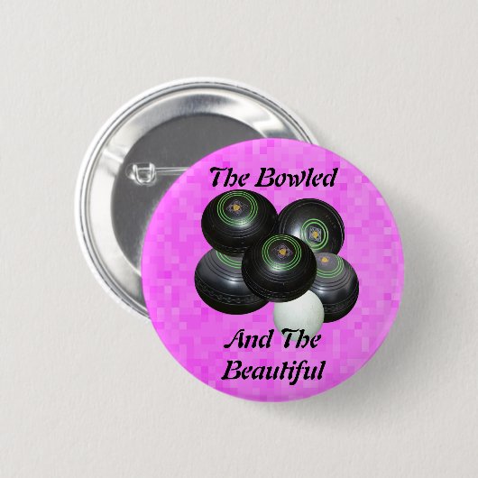 Rosa Rasenschüsseln gekocht und schön. Button (Vorne & Hinten)