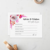 Rosa Ratschläge und Wünsche für Braut- und Körperk Mitteilungskarte (Vorderseite/Rückseite Beispiel)