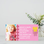 Rosa Raute Birthdy Foto Einladung (Stehend Vorderseite)