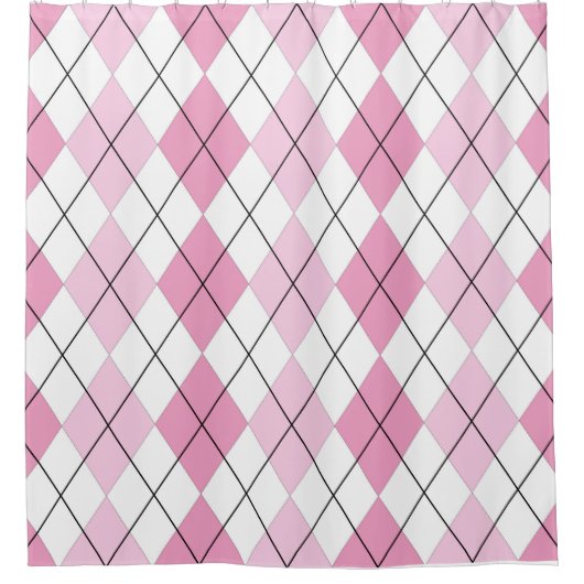 Rosa Raute Duschvorhang (Vorderseite)