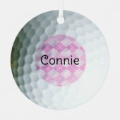 Rosa Raute Golf Lover Personalisiert Ornament Aus Metall (Vorderseite)