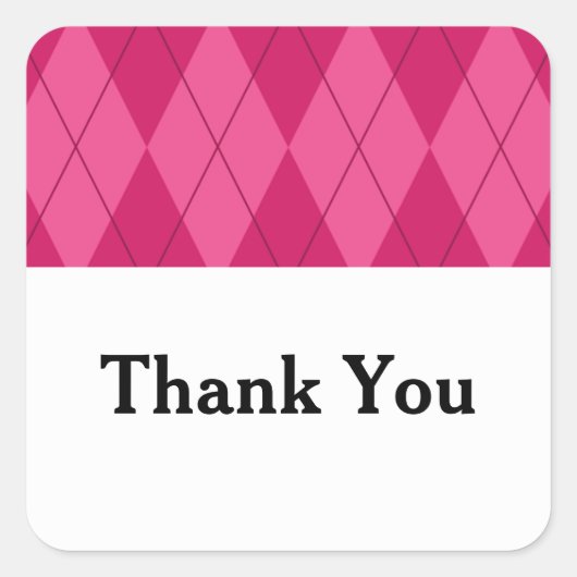 Rosa Raute Hochzeit Danke Stickers (Vorderseite)