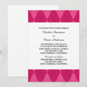 Rosa Raute Hochzeit Einladung (Vorne/Hinten)