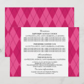 Rosa Raute Hochzeitskarte Einladung (Vorne/Hinten)