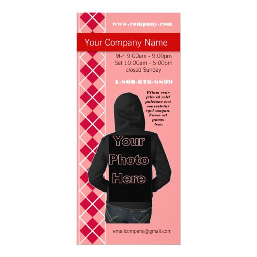 Rosa Raute-Mode-Diva-Rackkarte Werbekarte (Vorne)