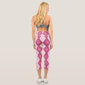rosa Rautenmuster Capri Leggings (Rückseite)