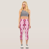 rosa Rautenmuster Capri Leggings (Vorderseite)