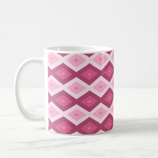 rosa Rautenmuster Kaffeetasse (Links)