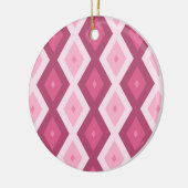 rosa Rautenmuster Keramik Ornament (Links)