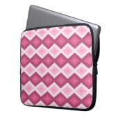 rosa Rautenmuster Laptopschutzhülle (Vorderseite Links)