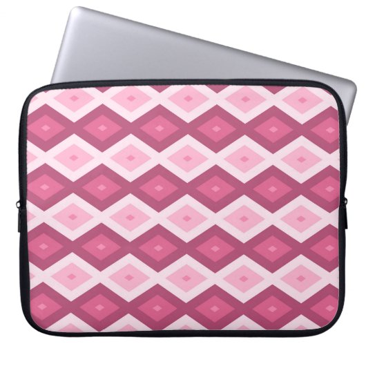 rosa Rautenmuster Laptopschutzhülle (Vorderseite)