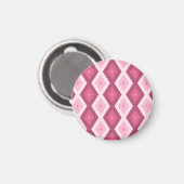 rosa Rautenmuster Magnet (Vorderseite/Rückseite)