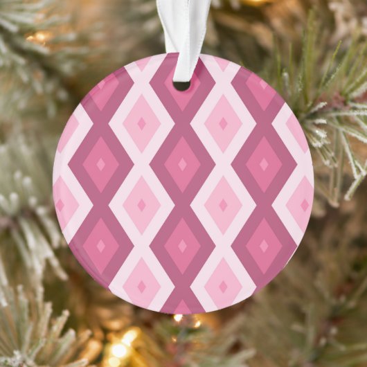rosa Rautenmuster Ornament (Baum)