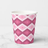 rosa Rautenmuster Pappbecher (Rückseite)