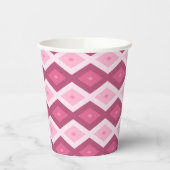 rosa Rautenmuster Pappbecher (Links)