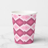 rosa Rautenmuster Pappbecher (Rechts)