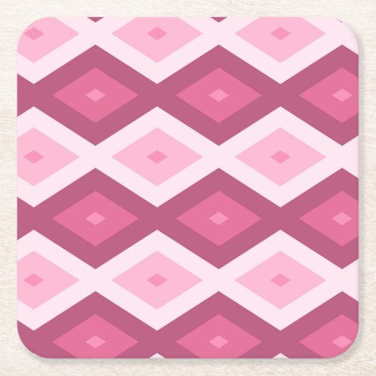 rosa Rautenmuster Rechteckiger Pappuntersetzer (Vorderseite)