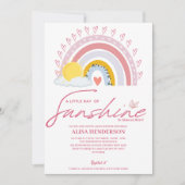Rosa Ray von Sunshine Rainbow Baby Shower Inv Einladung (Vorderseite)
