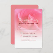 Rosa Reaktionskarte RSVP Karte (Vorne/Hinten)