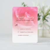Rosa Reaktionskarte RSVP Karte (Stehend Vorderseite)