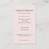 Rosa Real Anwesen Agent Foto Beruflich Visitenkarte (Rückseite)