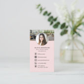 Rosa Real Anwesen Agent Foto Logo Social Media Visitenkarte (Stehend Vorderseite)