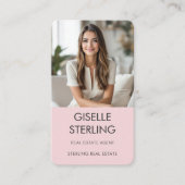 Rosa Real Anwesen Agent Foto Visitenkarte (Vorderseite)