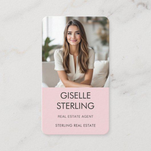 Rosa Real Anwesen Agent Foto Visitenkarte (Vorderseite)