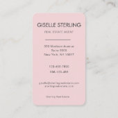 Rosa Real Anwesen Agent Foto Visitenkarte (Rückseite)