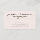 Rosa Real Anwesen Retro Gold Key Visitenkarte (Rückseite)