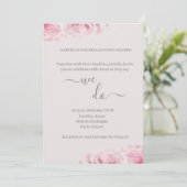 Rosa Real Rose Blume Grau Elegant Wir machen Hochz Einladung (Stehend Vorderseite)