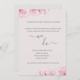 Rosa Real Rose Blume Grau Elegant Wir machen Hochz Einladung