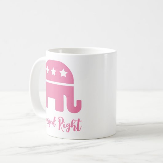 Rosa rechte Republikaner Kaffeetasse (Vorderseite Links)