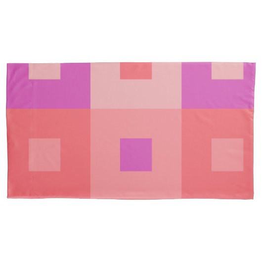 rosa Rechtecke Kissenbezug (Vorderseite-Links)