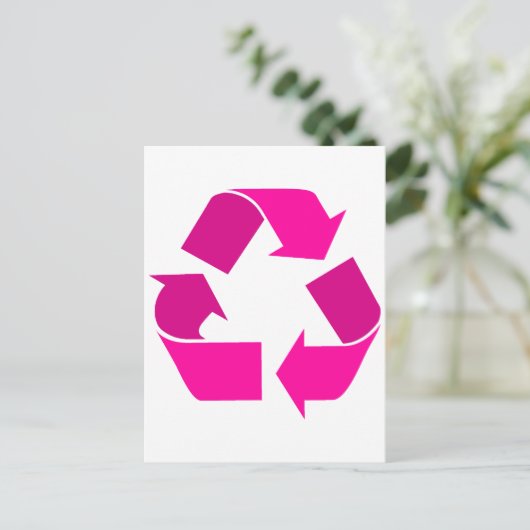 rosa recycle postkarte (Stehend Vorderseite)
