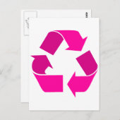 rosa recycle postkarte (Vorne/Hinten)