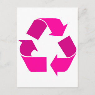 rosa recycle postkarte