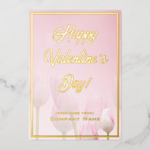 Rosa Red and Gold Business Valentine Foil Card