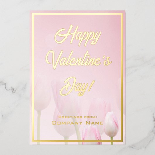 Rosa Red and Gold Business Valentine Foil Card Folieneinladung (Vorderseite)