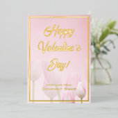 Rosa Red and Gold Business Valentine Foil Card Folieneinladung (Stehend vorne)