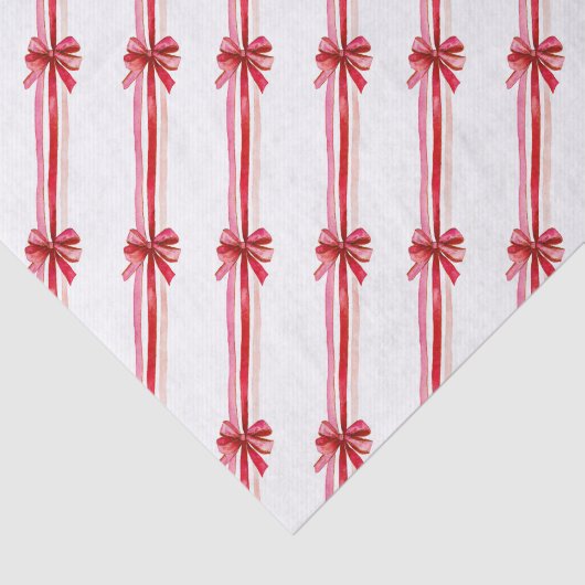 Rosa Red Bows Weihnachtsfeiertag Seidenpapier (Ausschnitt)