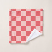 Rosa Red Checkered Gingham Pattern Badhandtuch Set (Waschlappen)