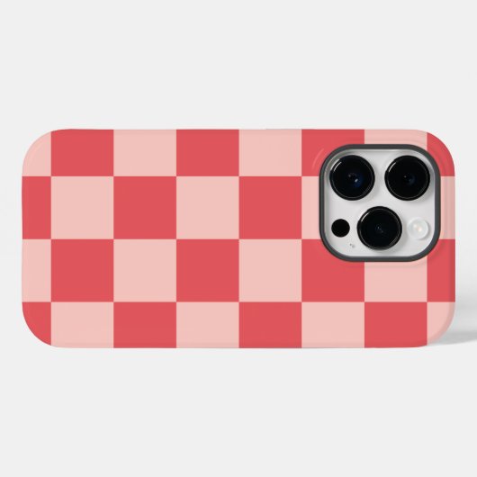 Rosa Red Checkered Gingham Pattern Case-Mate iPhone Hülle (Rückseite (Horizontal))