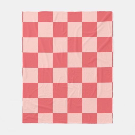 Rosa Red Checkered Gingham Pattern Fleecedecke (Vorderseite)