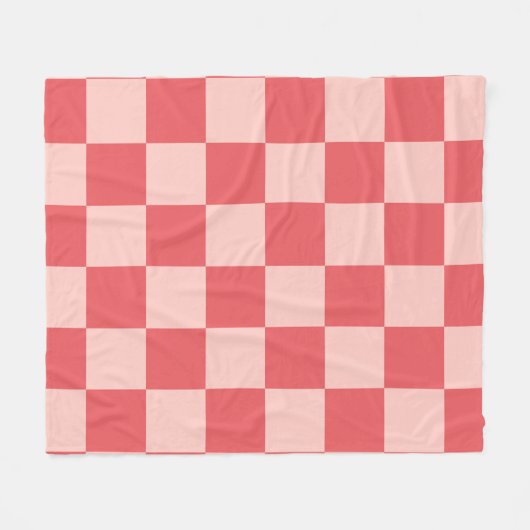 Rosa Red Checkered Gingham Pattern Fleecedecke (Vorderseite (Horizontal))