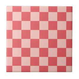 Rosa Red Checkered Gingham Pattern Fliese