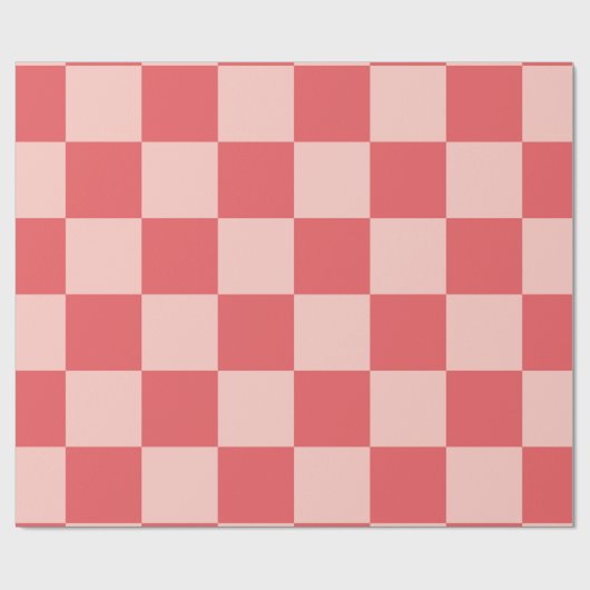 Rosa Red Checkered Gingham Pattern Geschenkpapier (Flach)