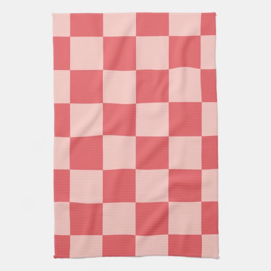Rosa Red Checkered Gingham Pattern Geschirrtuch (Vertikal)