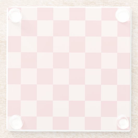 Rosa Red Checkered Gingham Pattern Glasuntersetzer (Rückseite)