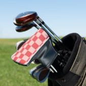 Rosa Red Checkered Gingham Pattern Golf Headcover (In Situ)